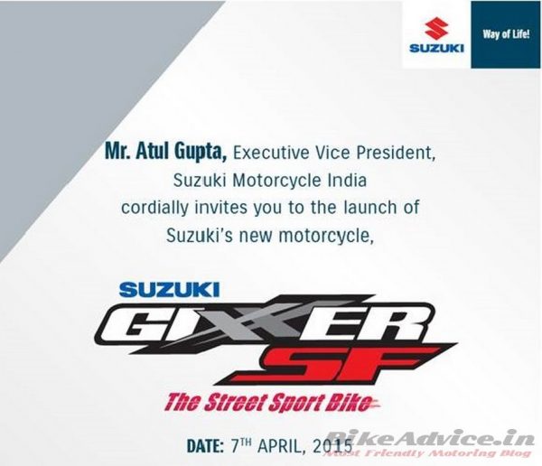 Suzuki Gixxer SF invite