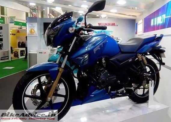 New Matte Blue Coloured Apache 160 Spotted At A Dealership