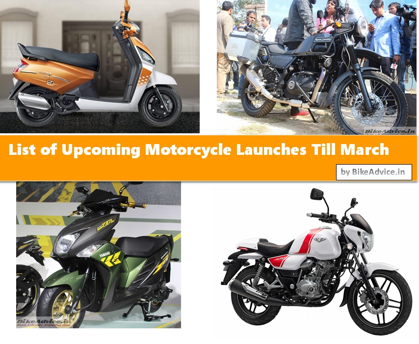 List of Upcoming Motorcycle Launches Till March