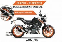 KTM Showcases 2018 Duke 200 with Side Muffler 2018 Duke 200
