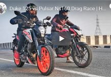 Duke 125 vs Pulsar 160 Drag Race: Clocks 125 Kph Top Speed Duke 125 Top Speed