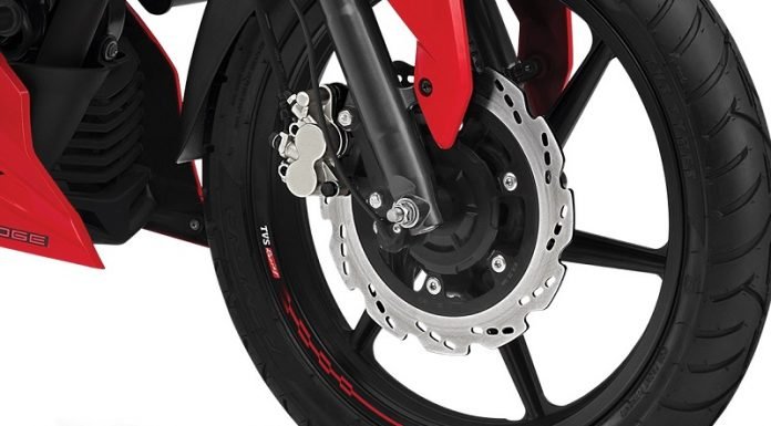 TVS Apache 160 4v ABS front tyre pic