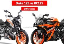 RC125 vs Duke 125 – List of all Differences
