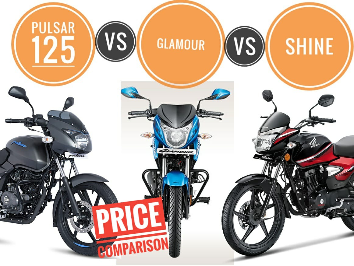 Shine Vs Pulsar 125 Vs Glamour All 125cc Bike Prices Infographic