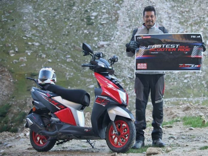 TVS rider sets new record.