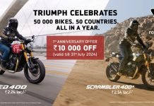 10,000 Off on Speed & Scrambler 400 on 1st Anniversary; Offer Extended