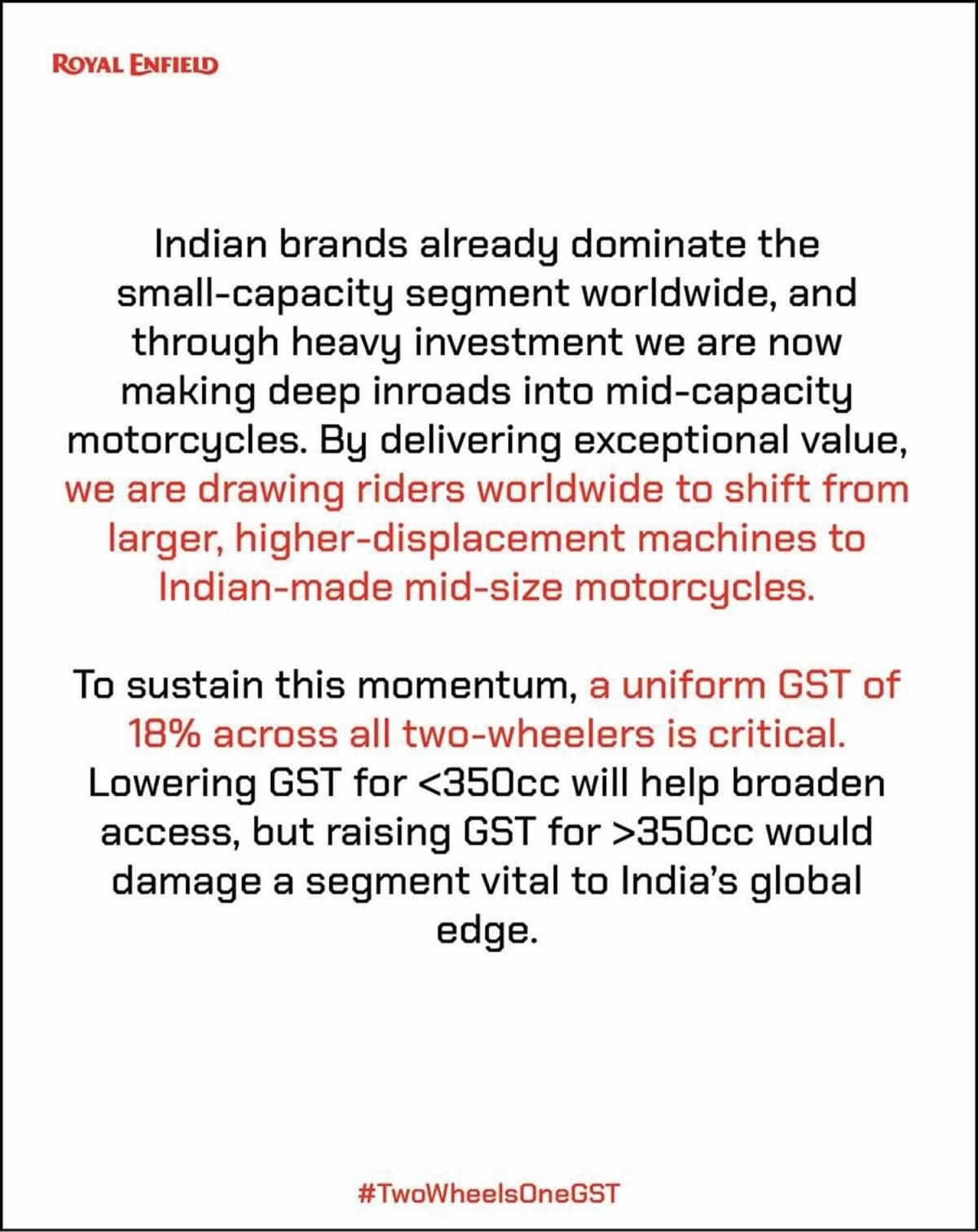 Royal Enfield Chairman Siddhartha Lal's post on Instagram