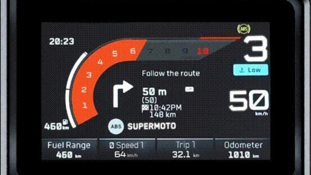 KTM Duke 160 with 5-inch TFT Display