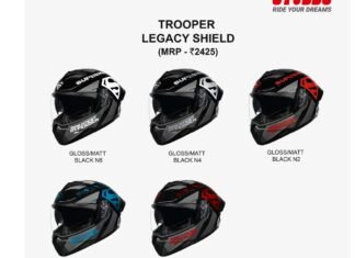 Studds Trooper Legacy Shield Helmet Launched at Rs 2,425 Studds Trooper Legacy Shield Helmet