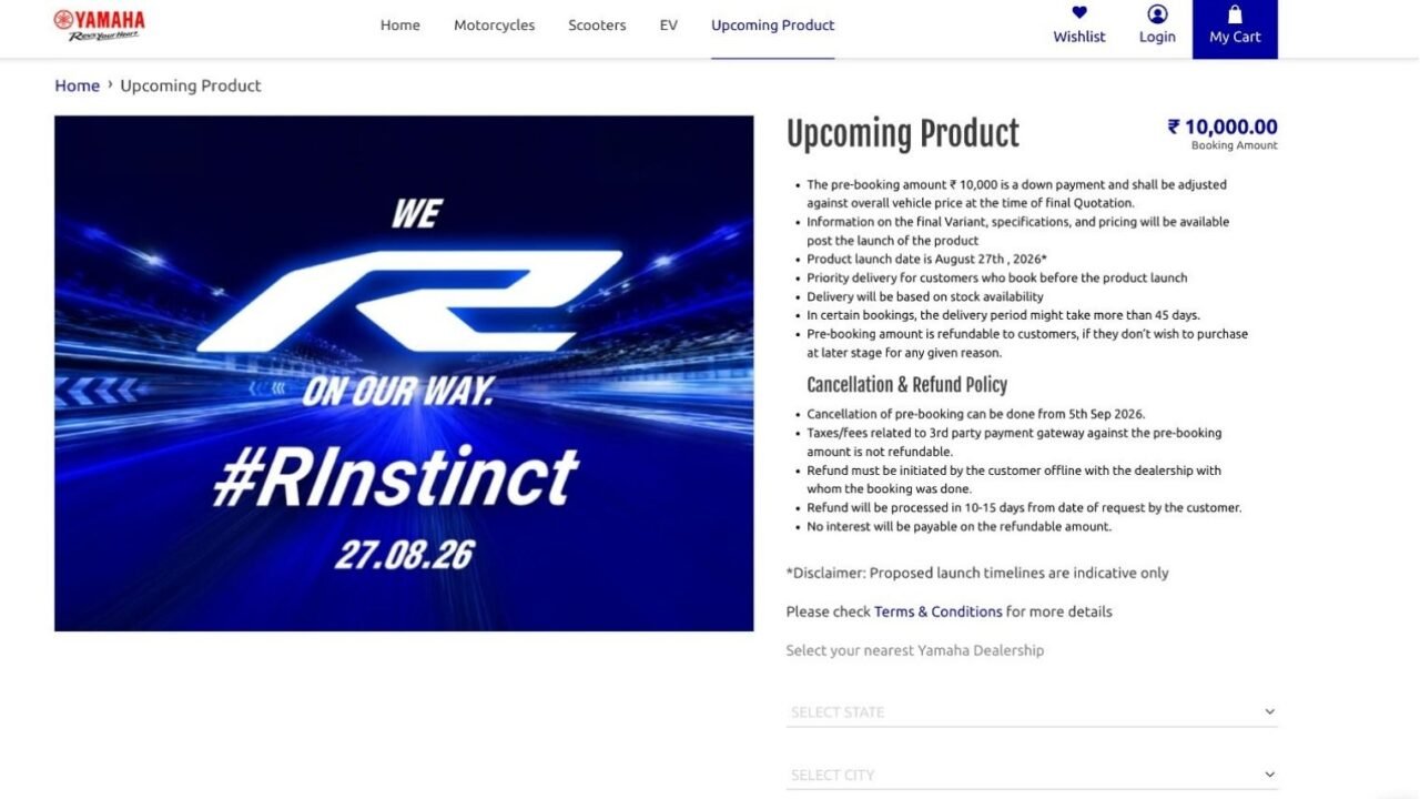 Yamaha R2 Bookings