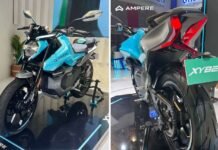 Ampere Xyber Electric Motorcycle Design Patent Filed in India Ampere Xyber electric motorcycle